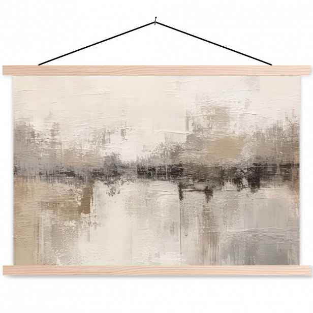 MuchoWow PLAKÁT S MAGNETICKOU LIŠTOU Moderní umění - Abstraktní - Béžová 90x60 cm