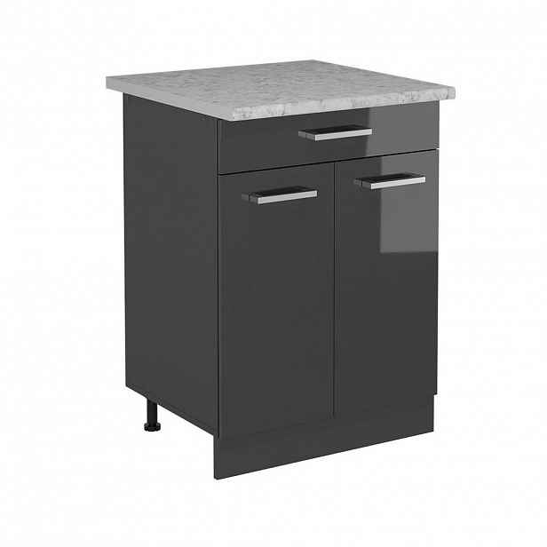 Vicco SPODNÍ SKŘÍŇKA KUCHYŇSKÉ LINKY R-Line Antracitový vysoký lesk 60 cm PD Mramor