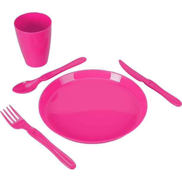 EXCELLENT HOUSEWARE Pikniková sada nádobí v boxu 31 ks růžová KO-030001750ruzo