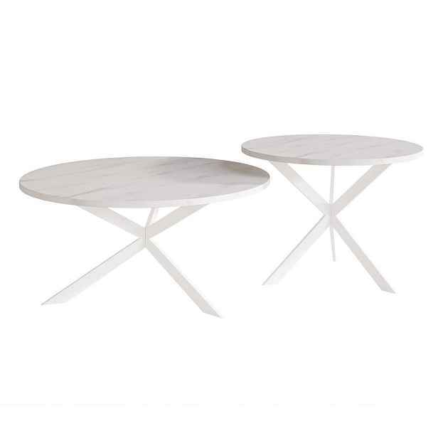Idohome KONFERENČNÍ STOLEK LIBERO kulatý z MDF, bílý / Bianco
