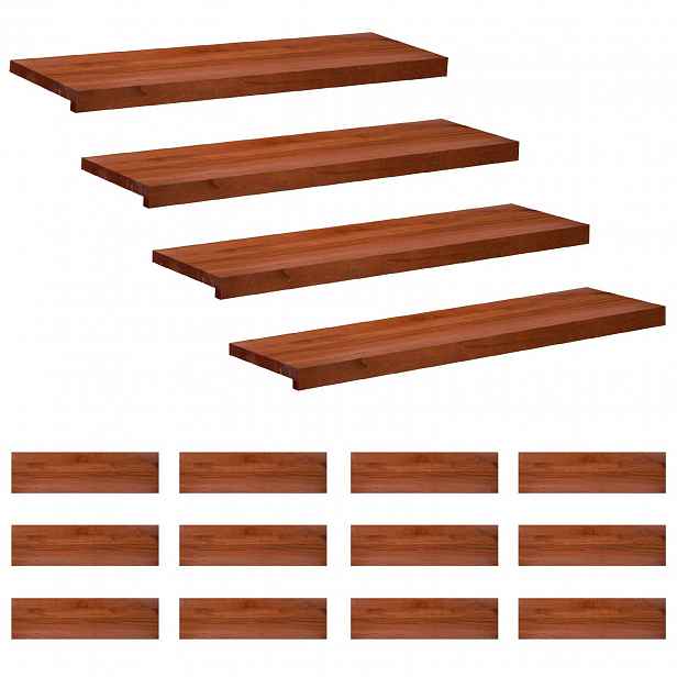 vidaXL Schodišťové nášlapy 16 ks 90 x 25 x 2 cm Hnědá