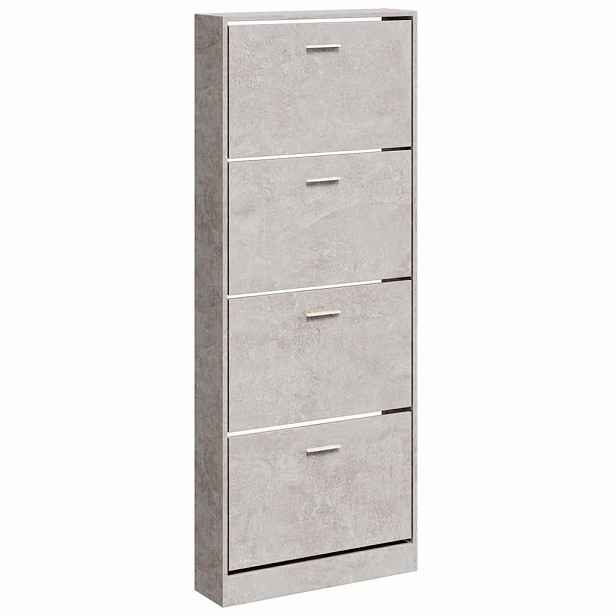 vidaXL Botník betonově šedý 59x17x150 cm kompozitní dřevo