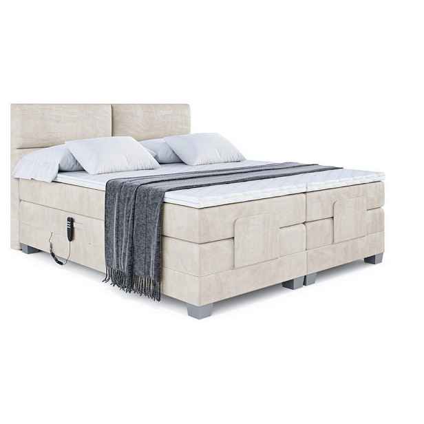 ALTDECOR BOXSPRINGOVÁ POSTEL s matrací H3/H4 - MAYA EL - 200x200 cm Béžová