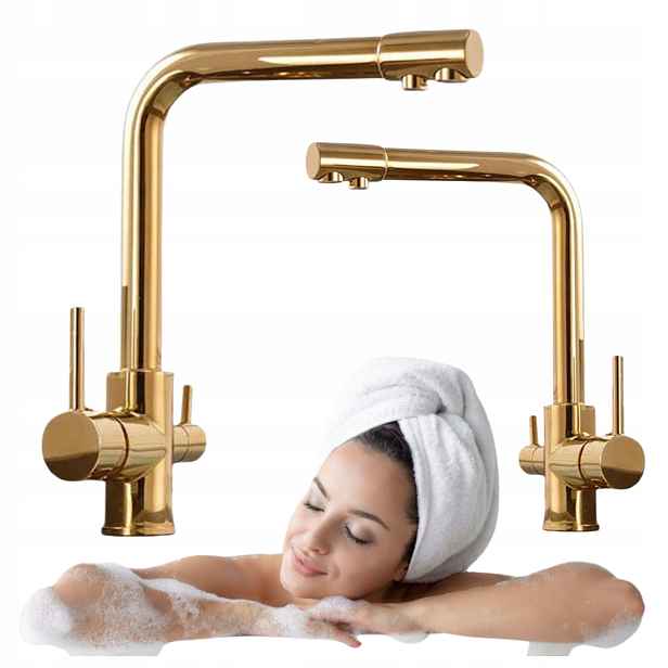 Kuchyňská Třícestná Dřezová Baterie 2103 G Zlatá