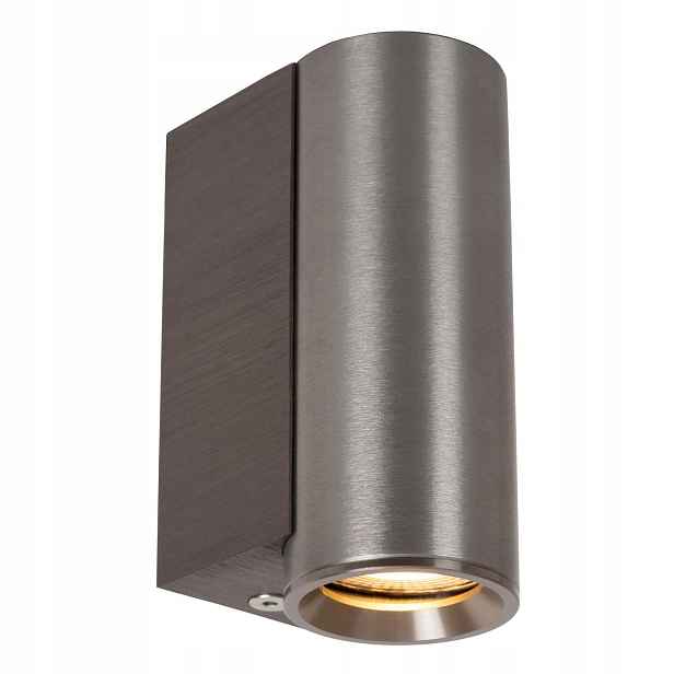 Lucide Dupla nástěnná lampa tuba šedá hliníková 1xMR11 spodní IP20