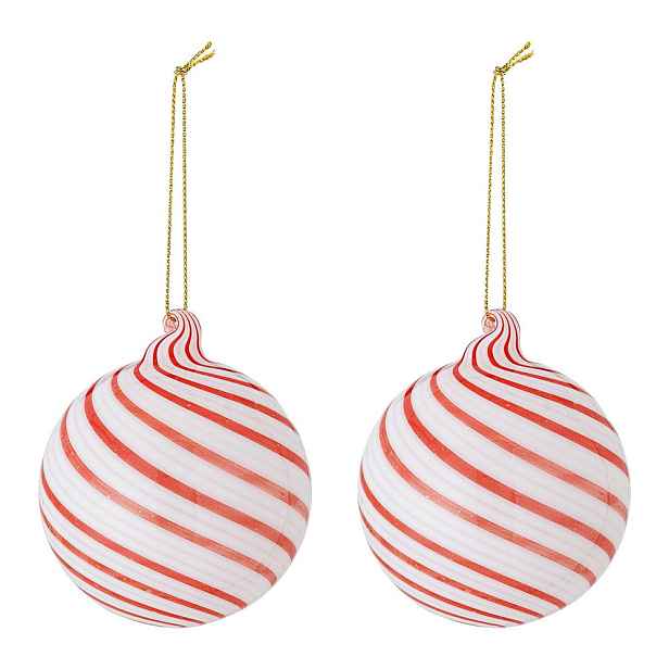 Skleněné vánoční koule v sadě 2 ks ø 8 cm Zwirl – Bloomingville