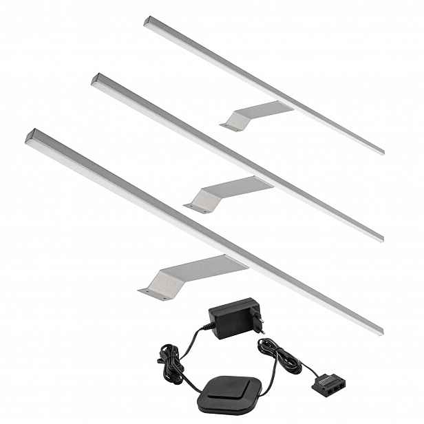 3x Led lampa nad Zrcadlo Alu skříň 6W Stella Led zdroj 24W