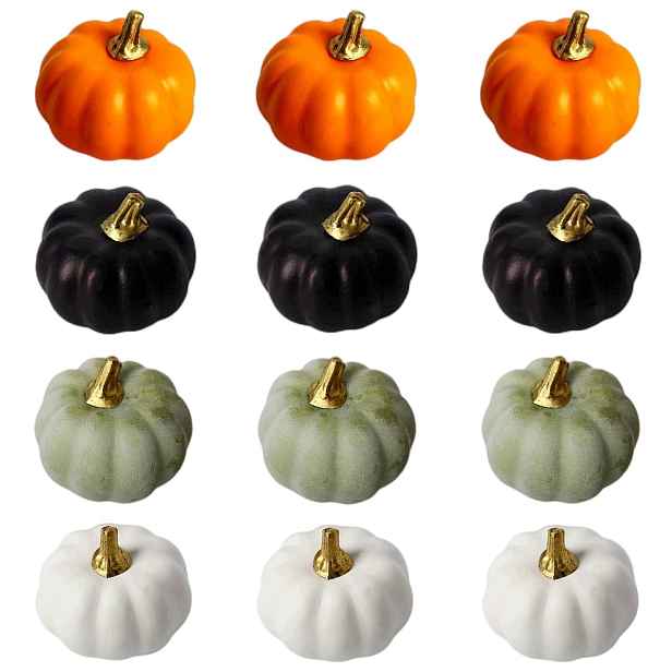 Dekorativní Dýně 12 Ks Zelené Pěnové Halloween Podzim 5 CM