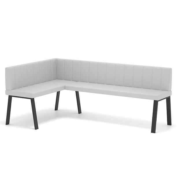 Idohome ROHOVÁ LAVICE MONO Y levá ekokůže prošívaná, 128/168 cm, bílá