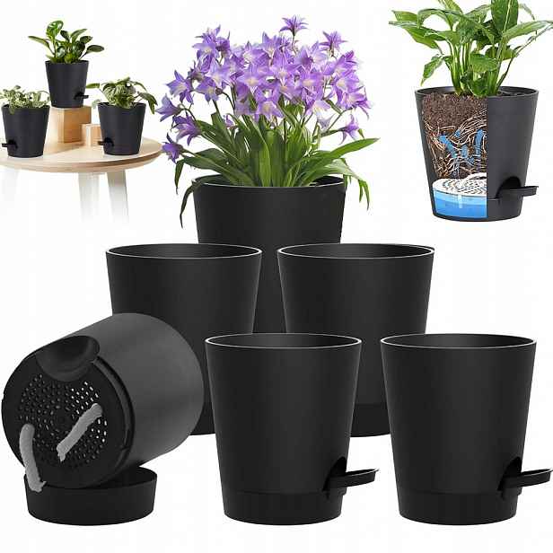 Květináče s automatickým zavlažováním 6 ks pro orchideje a sukulenty 5-8"