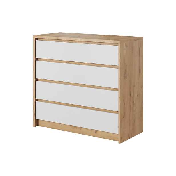 MASSENO KOMODA CELEO, 93/90/40 cm se 4 zásuvkami, oranžová