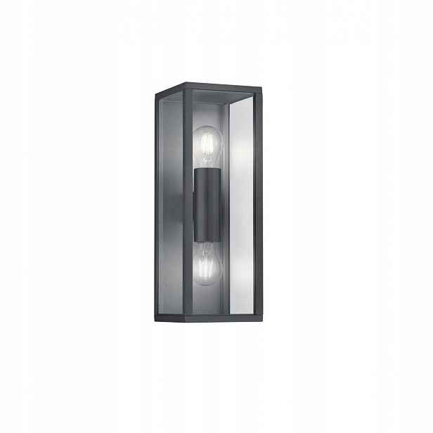 Nástěnné svítidlo Koriel Šedá IP44 2xE27 20W Průhledné Sklo Trio