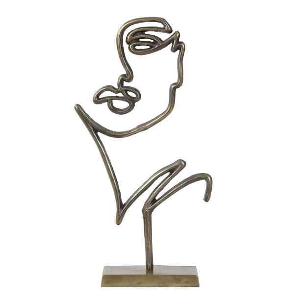 Bronzová stolní dekorace ve tvaru obličeje Face antique bronze - 48*26*8 cm Light & Living