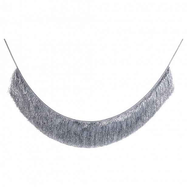 Butlers BANNER DAY Girlanda z třásní 2 m - stříbrná