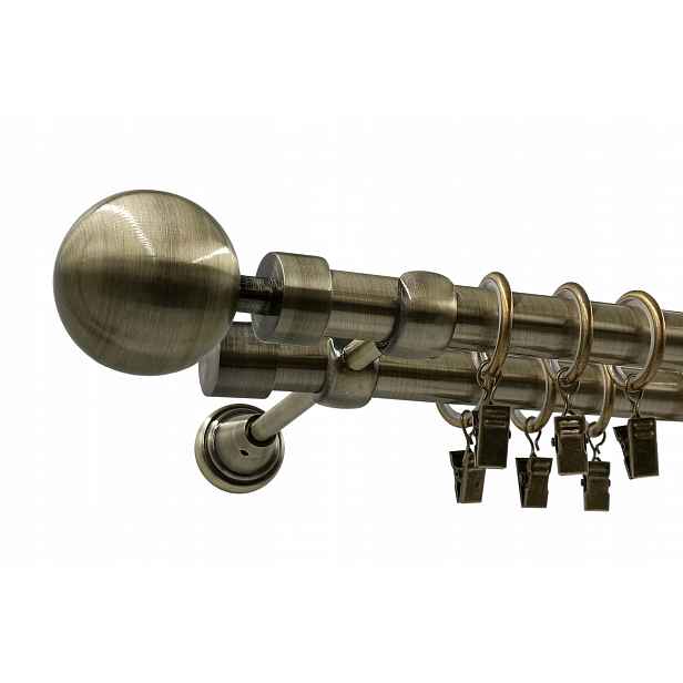 Dvojitá Garnýž Kula Modern 19+19mm Zlatá 300cm