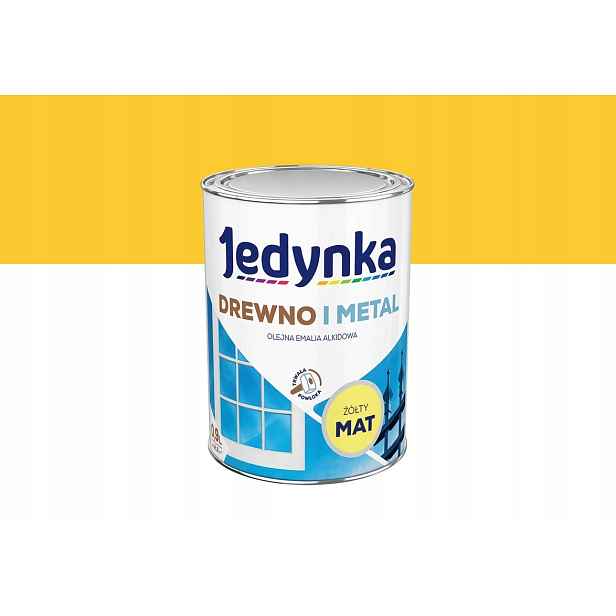 Jedynka Olejová alkydová smaltovaná hmota na dřevo a kov matná žlutá 0,9L