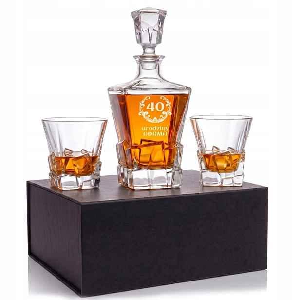 Sada na whisky 2+1 Royal karafa 2 sklenice s gravírováním na karafě