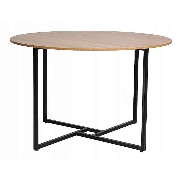 Stůl Alto dub/černý fi 120 cm do kuchyně jídelny Sig