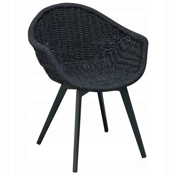 Zahradní židle Miloo Home Bati pletená, černá, ergonomická