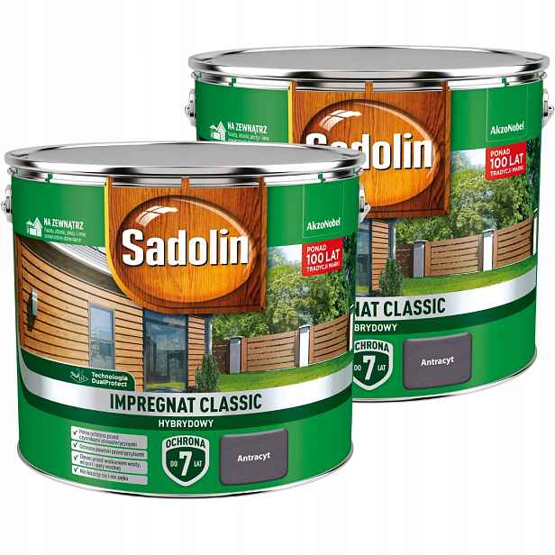 Sadolin Classic Ochranný Impregnát Na Dřevo 18L Antracit Sada 2X9L