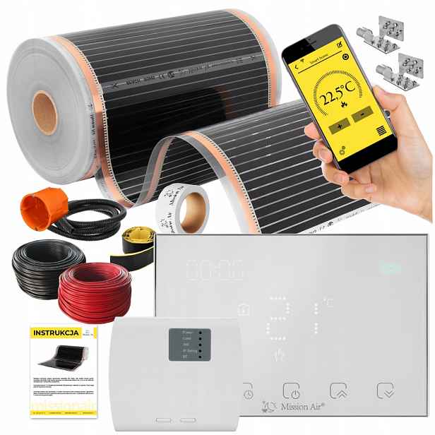 Set Fólie Vyhřívací Podložka Infračervená 160W 7m²