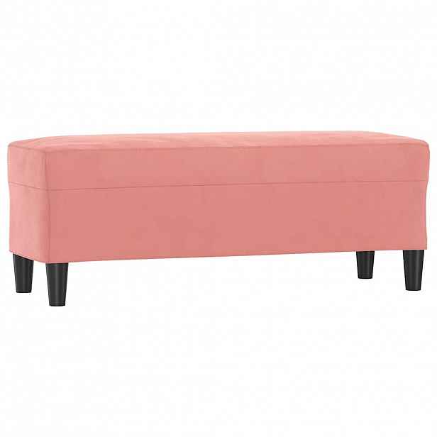 vidaXL Lavice růžová 100 x 35 x 41 cm samet