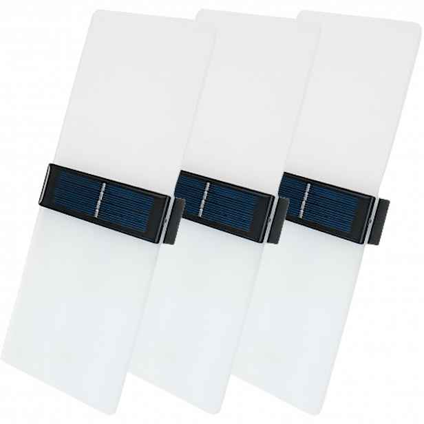 3x Solární nástěnné svítidlo Solární lampa Akryl Led Venkovní senzor soumraku