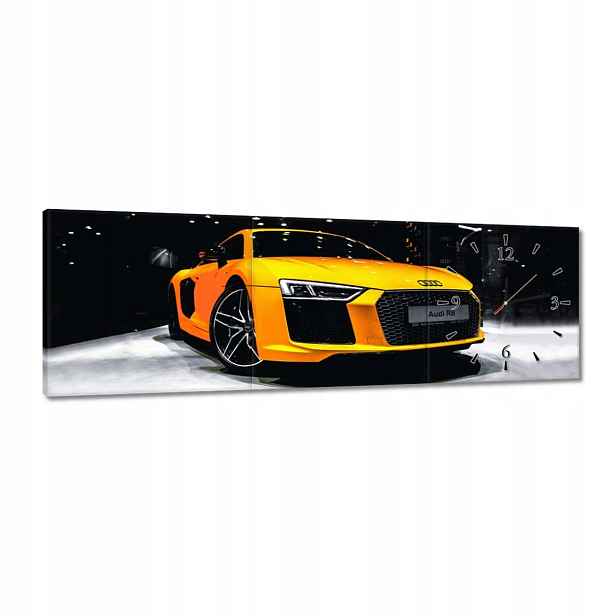 Hodiny 90x30 Žluté Audi R8