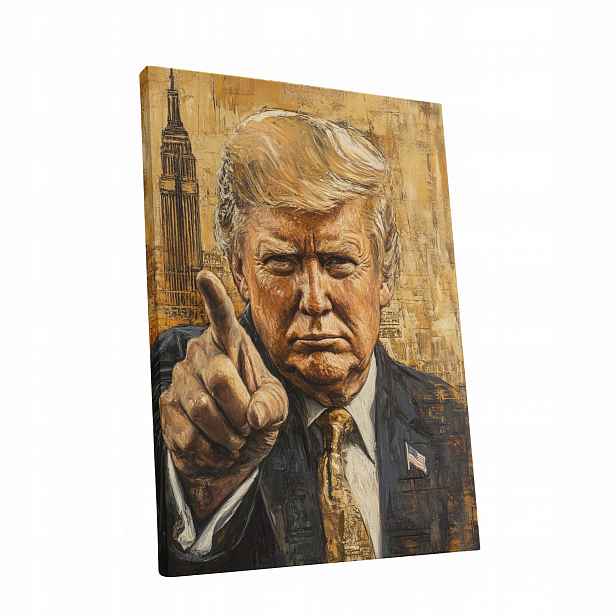 Obraz na plátně Portrét Donalda Trumpa v obývacím pokoji Trumpa dárek 60x80