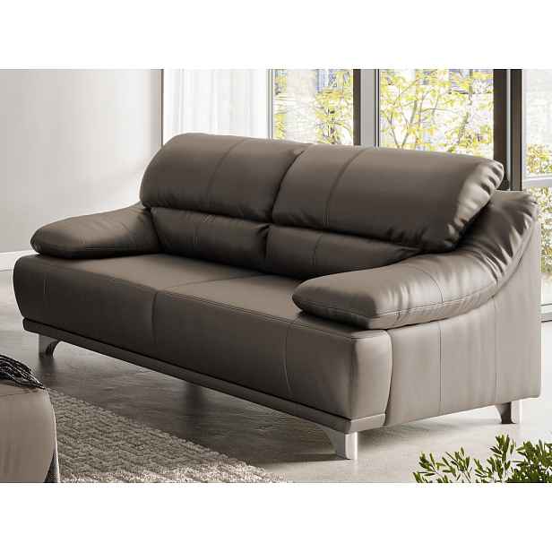 Dvoumístná pohovka Maranello, hnědo-béžová kůže