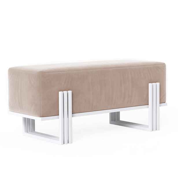 Idohome SEDACÍ LAVICE TEO 80 cm, bílá / béžová, kovový rám