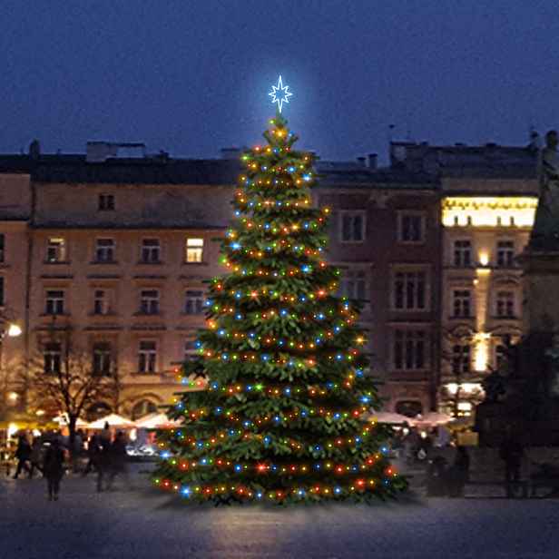 LED světelná sada na vánoční stromy vysoké 9-11 m, barevná