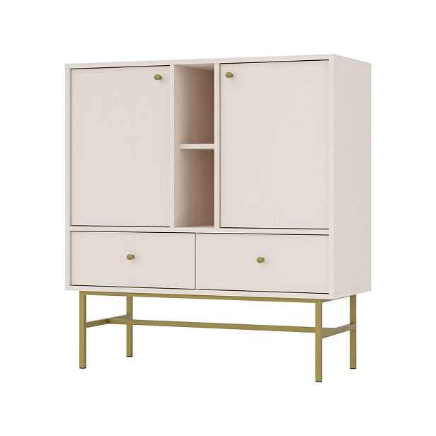 MASSENO KOMODA TORINO, 100/108/41 cm s 2 zásuvkami a 2 dvířky, béžová
