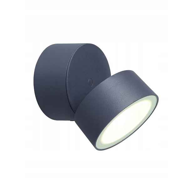 Venkovní nástěnná lampa Lutec kulatá antracit Led