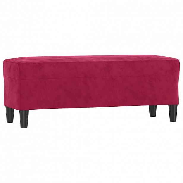 vidaXL Lavice vínová 100x35x41 cm samet