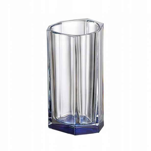 Bohemia Křišťálová váza Bazalt Blue Bottom, 250 mm