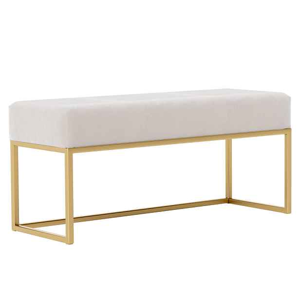 Idohome SEDACÍ LAVICE PURE 90 cm, kovový rám, zlatá / krémová