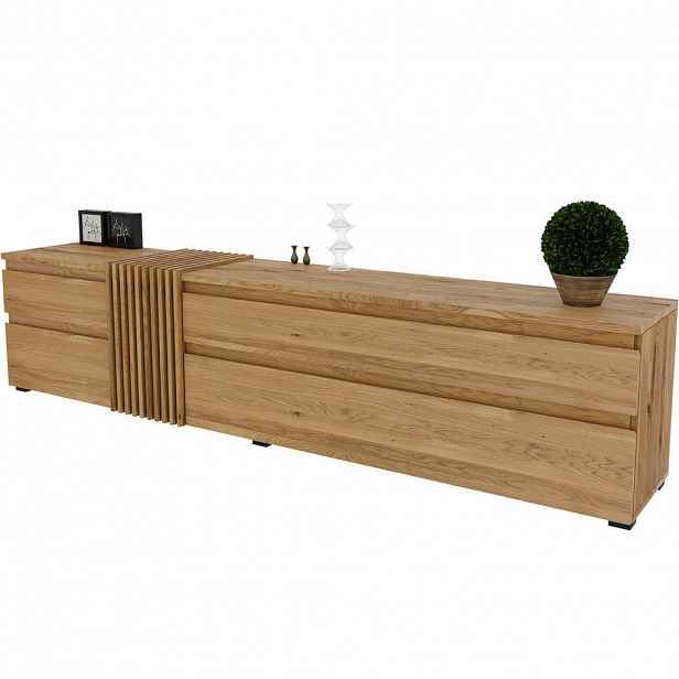 Linea Natura NÍZKÁ KOMODA, dub, barvy dubu, 248,8/55,3/44 cm