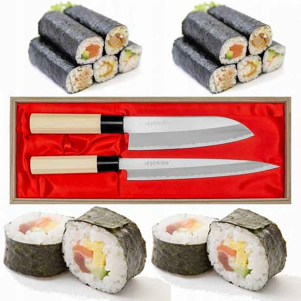 Satake japonský set 2 nožů Santoku 17 cm a Yanagi-Sashimi 21 cm
