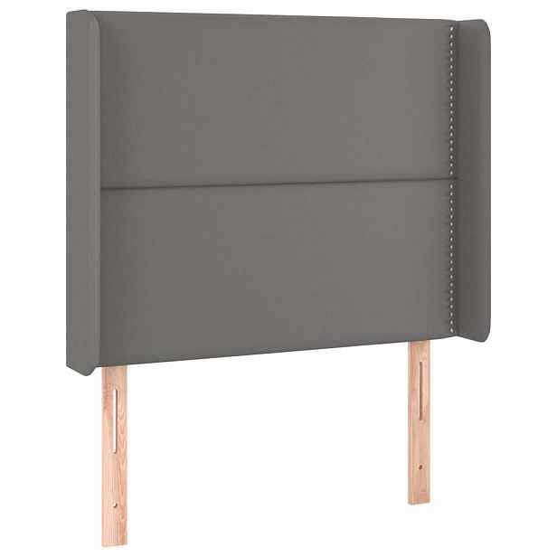 vidaXL Čelo postele typu ušák šedé 103x16x118/128 cm umělá kůže