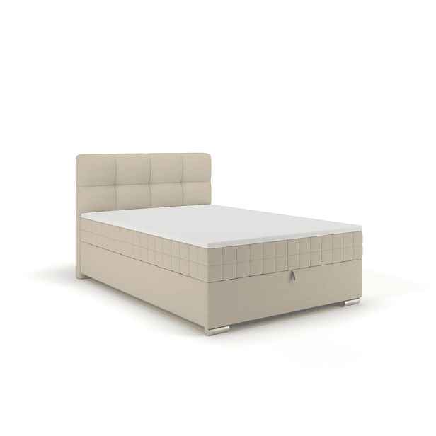 Elvisia Manželská postel ALPINA Boxspring | 140 x 200 cm Barva: Béžová / Vinci 23