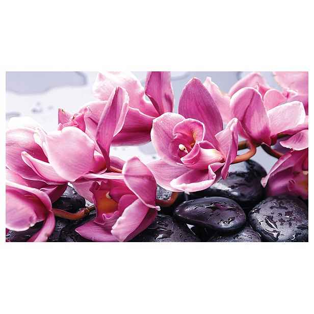 Fototapeta flizelina Orchideje na kamenech růží Černá relaxace 312x219 lepidlo
