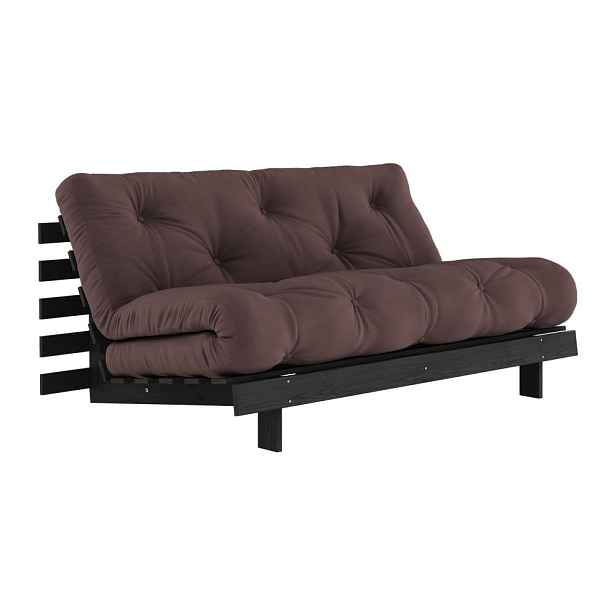 Tmavě hnědá rozkládací pohovka 160 cm Roots Black Night – Karup Design