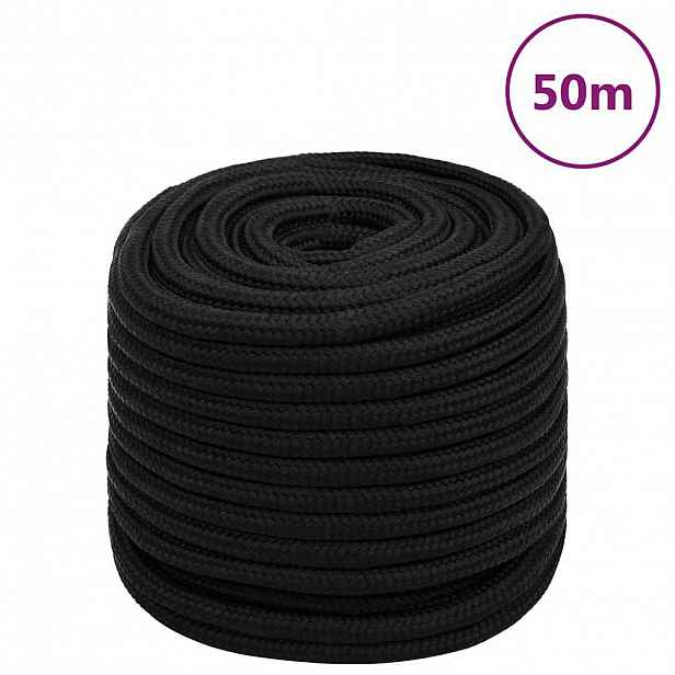 vidaXL Pracovní lano černé 18 mm 50 m polyester