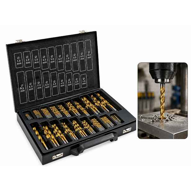 Sada Vrtáků Hss 170 Ks 1,0-10,0 MM V Kovovém Kufříku Na Kov