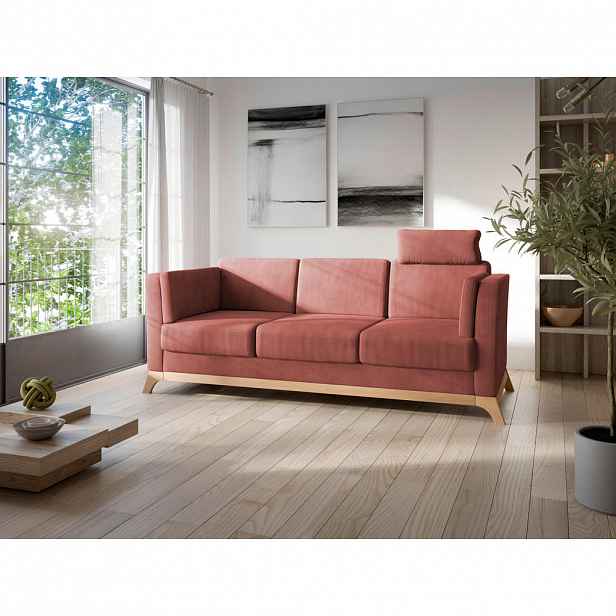 Sit & More TŘÍMÍSTNÁ POHOVKA, textil, třešňová červená