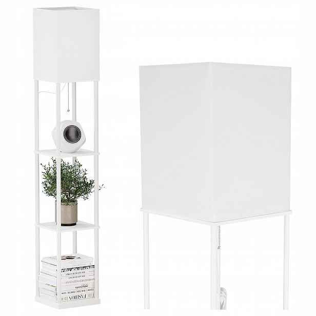 Stojací lampa Podlahová Led lampa E27 Police Regál 2v1 pro čtení 160 cm