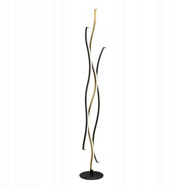 Stojací lampa vlnící se linie Led zlatá Trio