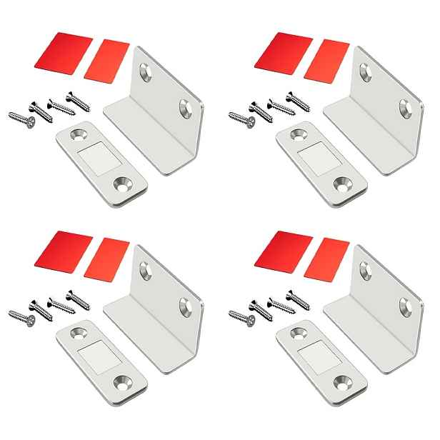 TEMU Sada 32 Ultra-Tenkých Magnetických Západek, L-Tvarované Magnety do Zásuvek, Lepicí Magnetické Těsnění na Dveře Skříněk, Vhodné pro Uzavírání