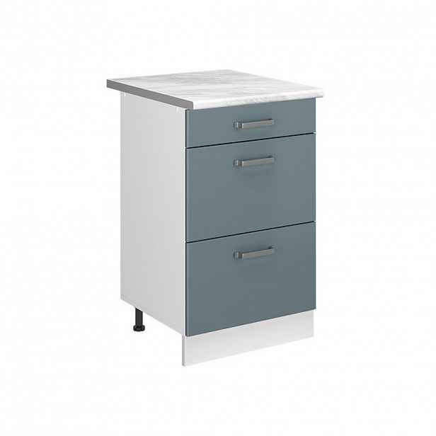 Vicco SPODNÍ SKŘÍŇKA KUCHYŇSKÉ LINKY R-Line, Modrošedá/Bílá, 50 cm pracovná doska Mramor